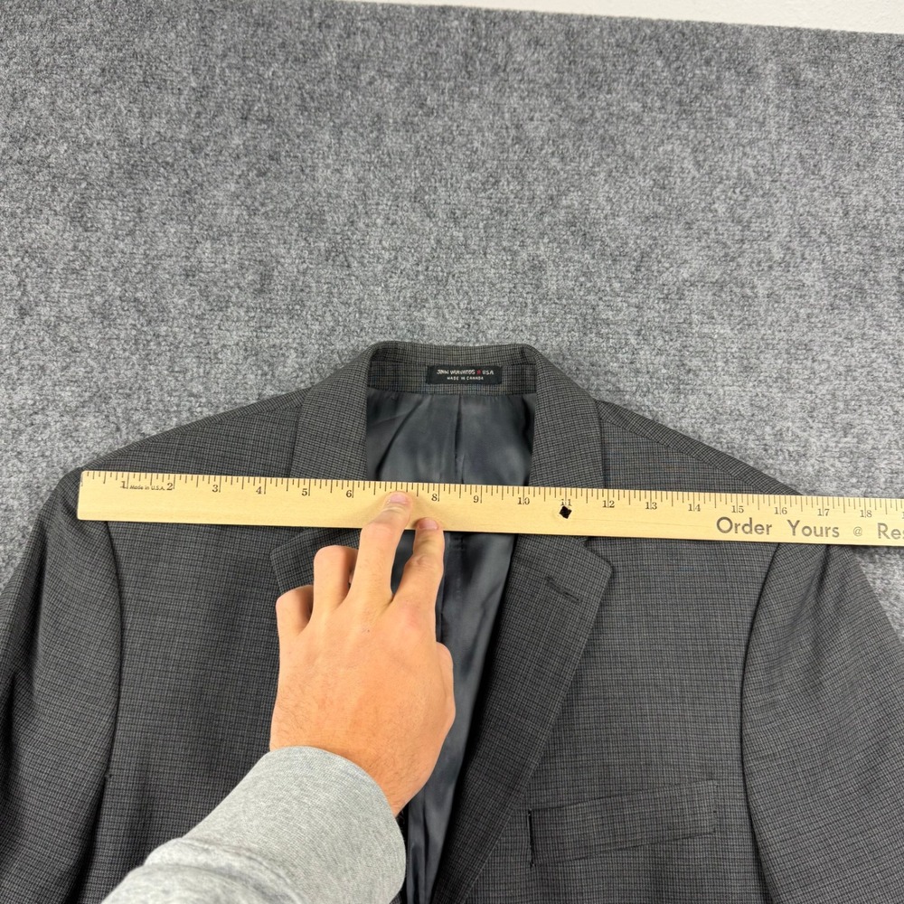 John Varvatos Blazer Mens 38R Grey Wool Micro Check Sport Coat L526659B Canada - Picture 7 of 12